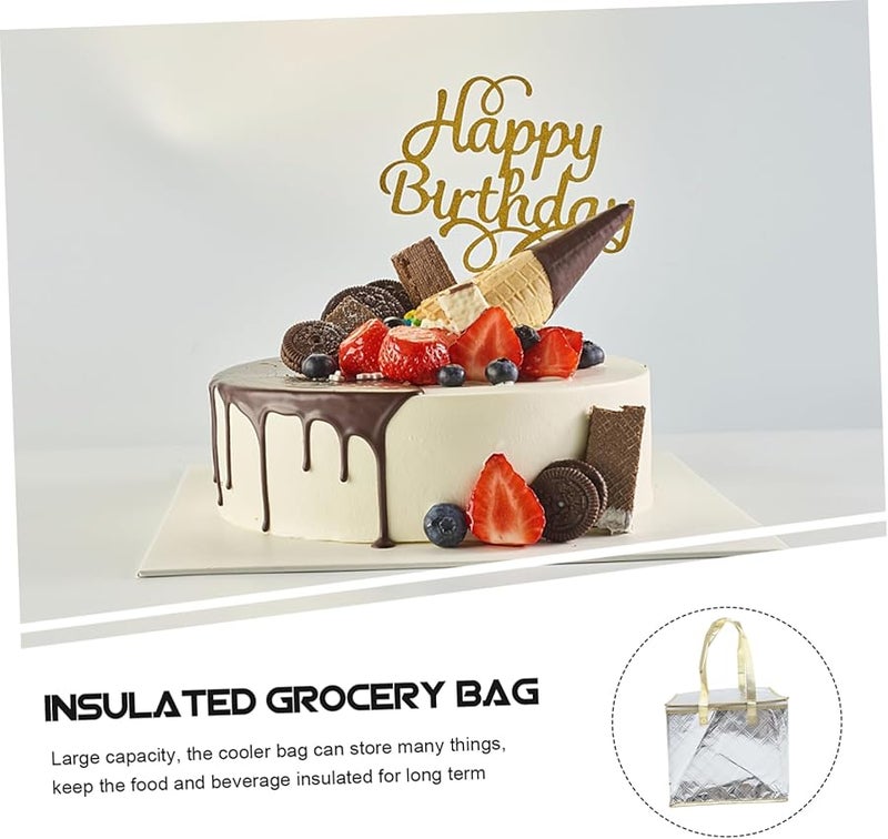 حقيبة تسوق معزولة قابلة لإعادة الاستخدام مع سحاب مبرد حراري للتخييم والنزهات وتخزين الطعام - Image 5